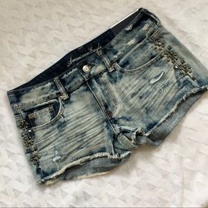 NWT American Eagle Studded Acid Wash Shorts